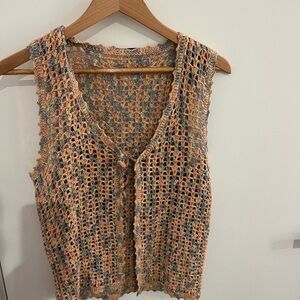 Multicolor Crochet Knit Vest